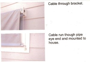 Cable guide for custom roll drop sun shades